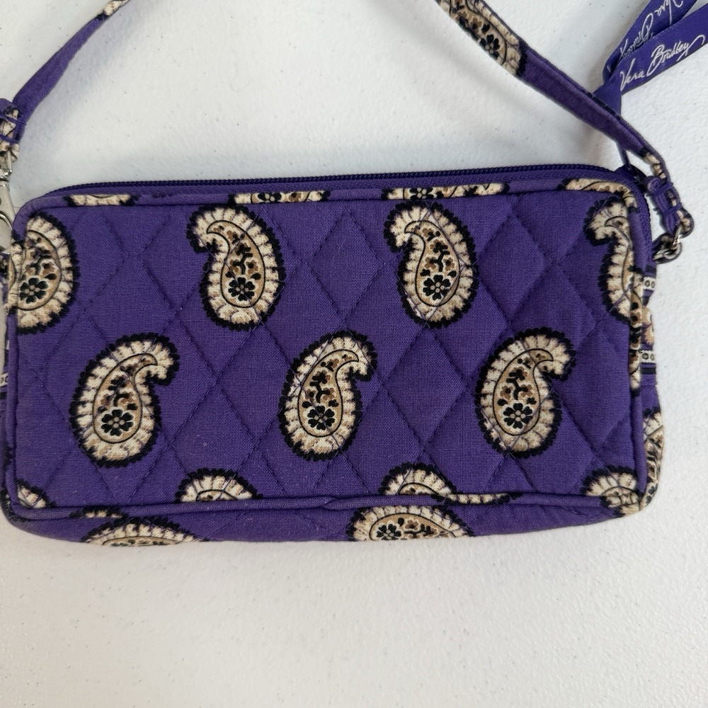 Vera Bradley Simply Violet Wristlet Wallet Purple Floral Paisley Zip ID Card - Picture 5 of 14